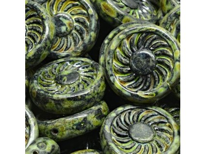 sklenene koralky turbiny cernozelena s travertinem