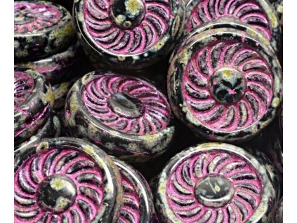 sklenene koralky turbiny cernoruzova s travertinem