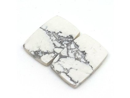 Polodrahokamový kabošon párový - Howlit č.104