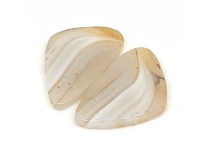 Polodrahokamový kabošon párový - Achát botswana č.107