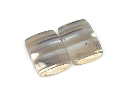 Polodrahokamový kabošon párový - Achát botswana č.108