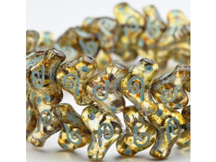 sklenene koralky ptacci topaz tyrkys