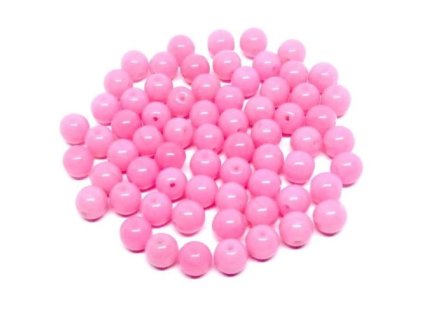 Skleněné korálky 6 mm - růžové