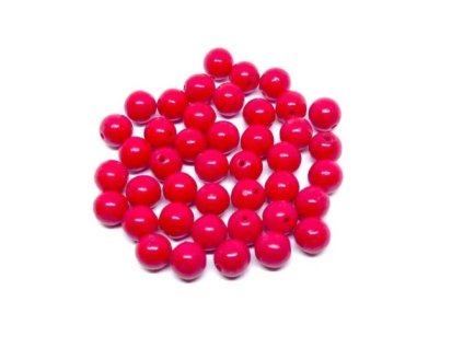 Skleněné korálky 6 mm - červené