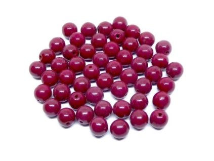 Skleněné korálky 6 mm - bordó
