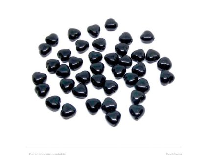 Skleněné korálky - srdíčko - černé