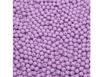 Skleněné korálky 4 mm - sv. fialová, matná (COLOR FIX)