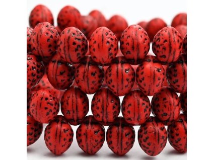 sklenene koralky jahody cervene