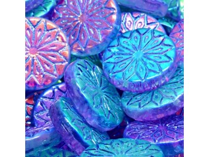 sklenene koralky origami modrofialove AB