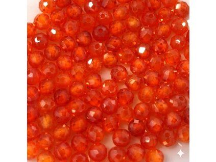 Oranžová kubická zirkonie, 3 mm.