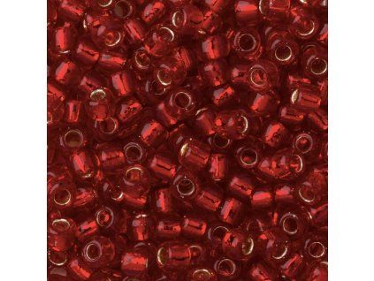 toho 8 silver lined ruby 25c