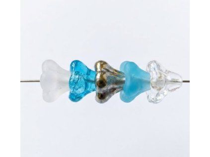 sklenene koralky zvonecky mix blue 2