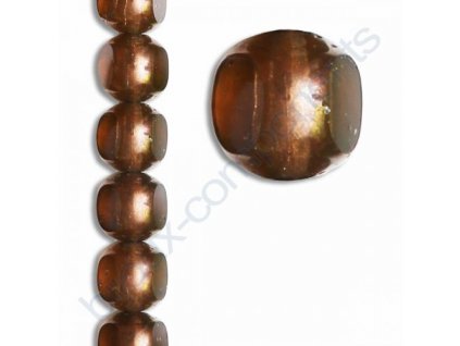 Ručně broušené ploškované korálky - navlečené - smoked topaz,/měděný pokov
