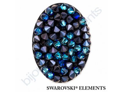 SWAROVSKI ELEMENTS - Crystal fine rocks, transparentní, crystal bermuda blue, 30x24mm