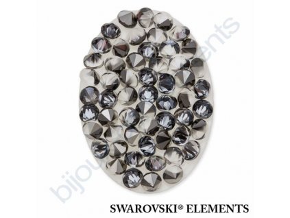 SWAROVSKI ELEMENTS - Crystal fine rocks, transparentní, crystal metalic light gold, 30x24mm