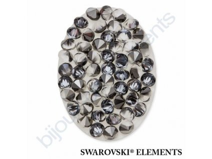 SWAROVSKI ELEMENTS - Crystal fine rocks, transparentní, crystal metalic light gold, 40x30mm