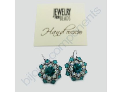 Dárková sada náušnic - obšívané rivoli Swarovski (indicolite)