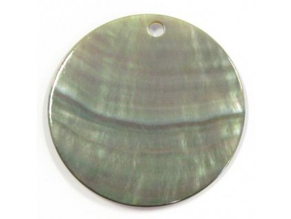 Přívěsek z perleti - kruh - cca 35mm