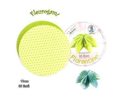 Fleurogami - zelený set s puntíky