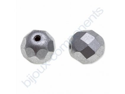 skleněné ohňové korálky, cca 4mm, stříbrné/barvené