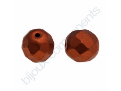 skleněné ohňové korálky, cca 6mm, měděné/barvené