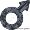 SWAROVSKI CRYSTALS přívěsek - symbol muže, crystal silver night, 18x11,5mm