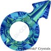 SWAROVSKI CRYSTALS přívěsek - symbol muže, crystal bermuda blue F, 18x11,5mm