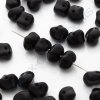 Skleněné mačkané korálky - černé, cca 5x7mm