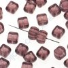 Skleněné mačkané korálky - fialové, cca 6x5mm
