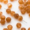 Skleněné mačkané korálky - hnědé, žíhané, cca 6mm