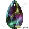 SWAROVSKI CRYSTALS přívěsek - hruška, crystal rainbow dark, 22mm
