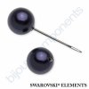 SWAROVSKI ELEMENTS skleněné voskované perle kulaté 5818, dark purple pearl, 6mm