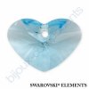 SWAROVSKI ELEMENTS přívěsek - Crazy 4 U Heart, aquamarine, 17mm