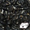 Skleněné mačkané korálky - dvoudírkové DIAMONDUO™ 5x8mm - černé
