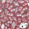 Skleněné mačkané korálky - dvoudírkové DIAMONDUO™ 5x8mm - světle růžové