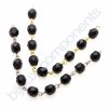 Ručně ketlovaný řetěz z českých ohňových perlí cca 6mm, černá, cca 1cm=1perle