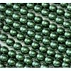 Skleněné voskované perle, cca 6mm, tmavě zelené