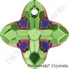 SWAROVSKI CRYSTALS přívěsek - Cross Tribe, peridot / scarabeus green, 24mm