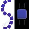 Skleněné neonové korálky s UV efektem mačkané, dvoudírkové čtverečky styl Tile, modro-fialové