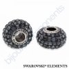 SWAROVSKI ELEMENTS BeCharmed Pavé s xilion square fancy stone - black/crystal silver night steel, 15mm