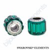 SWAROVSKI ELEMENTS BeCharmed Pavé s baguette fancy stone - dark green/emerald steel, 10,5mm