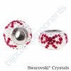 SWAROVSKI CRYSTALS BeCharmed Pavé Den matek - white/ruby, crystal AB, steel, 14mm