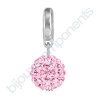 SWAROVSKI CRYSTALS přívěsek - Pavé korálek 8mm na kroužku - rhodium, light rose