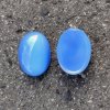 Kabošon ovál (25x18 mm) - ručně vyráběný, světle modrý opálový