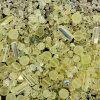 skleněné korálky - uranové sklo, mix velikostí a tvarů
