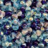 Skleněné korálky - kuličky 6mm, modrý mix s AB pokovem