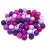 Dřevěné korálky 8 mm, růžový mix