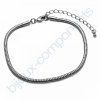 Náramek - hadina kulatá, cca 3mm/22cm, prodlužovací řetízek cca 6,5cm