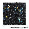 SWAROVSKI ELEMENTS - Crystal rocks, černý, crystal AB, 20x20mm