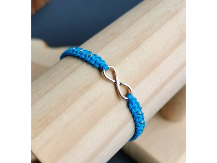 STŘÍBRO Ag925/1000 MACRAMÉ náramek NEKONEČNO